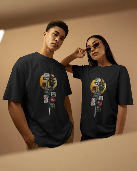 Mental Peace Traffic Unisex Oversized T-Shirt