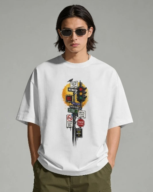 Mental Peace Traffic Unisex Oversized T-Shirt